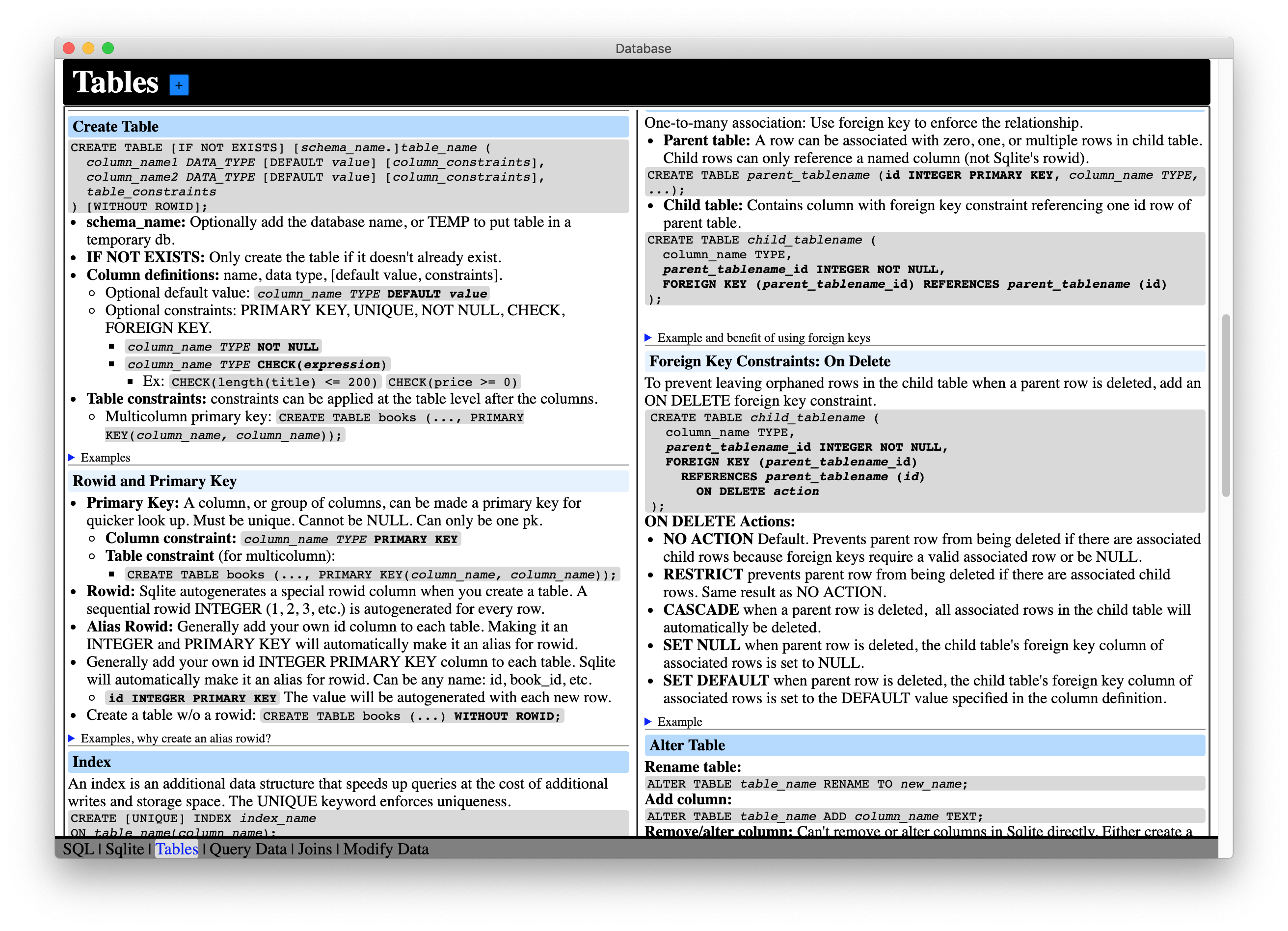 CheatSheet screenshot