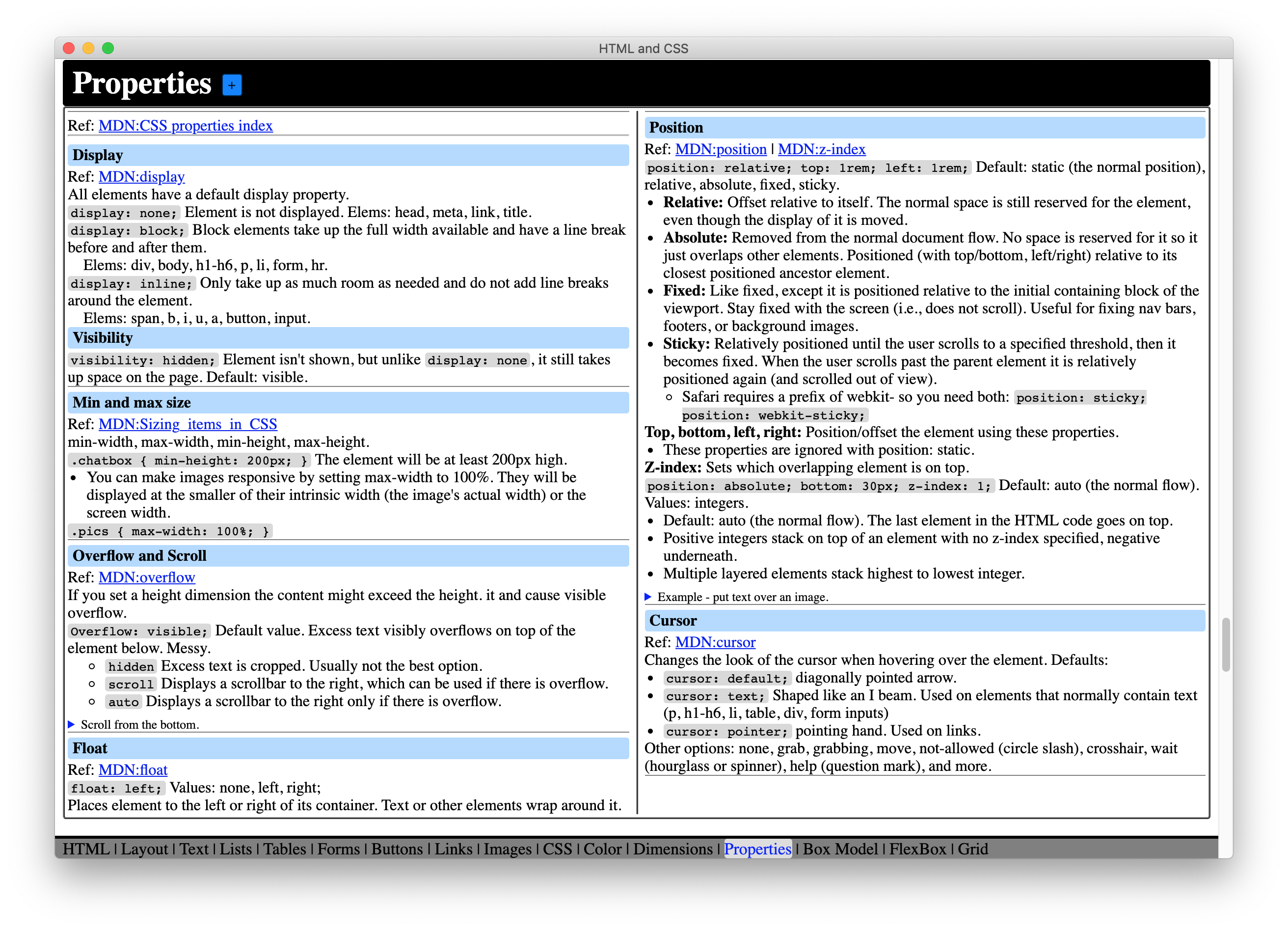 CheatSheet screenshot