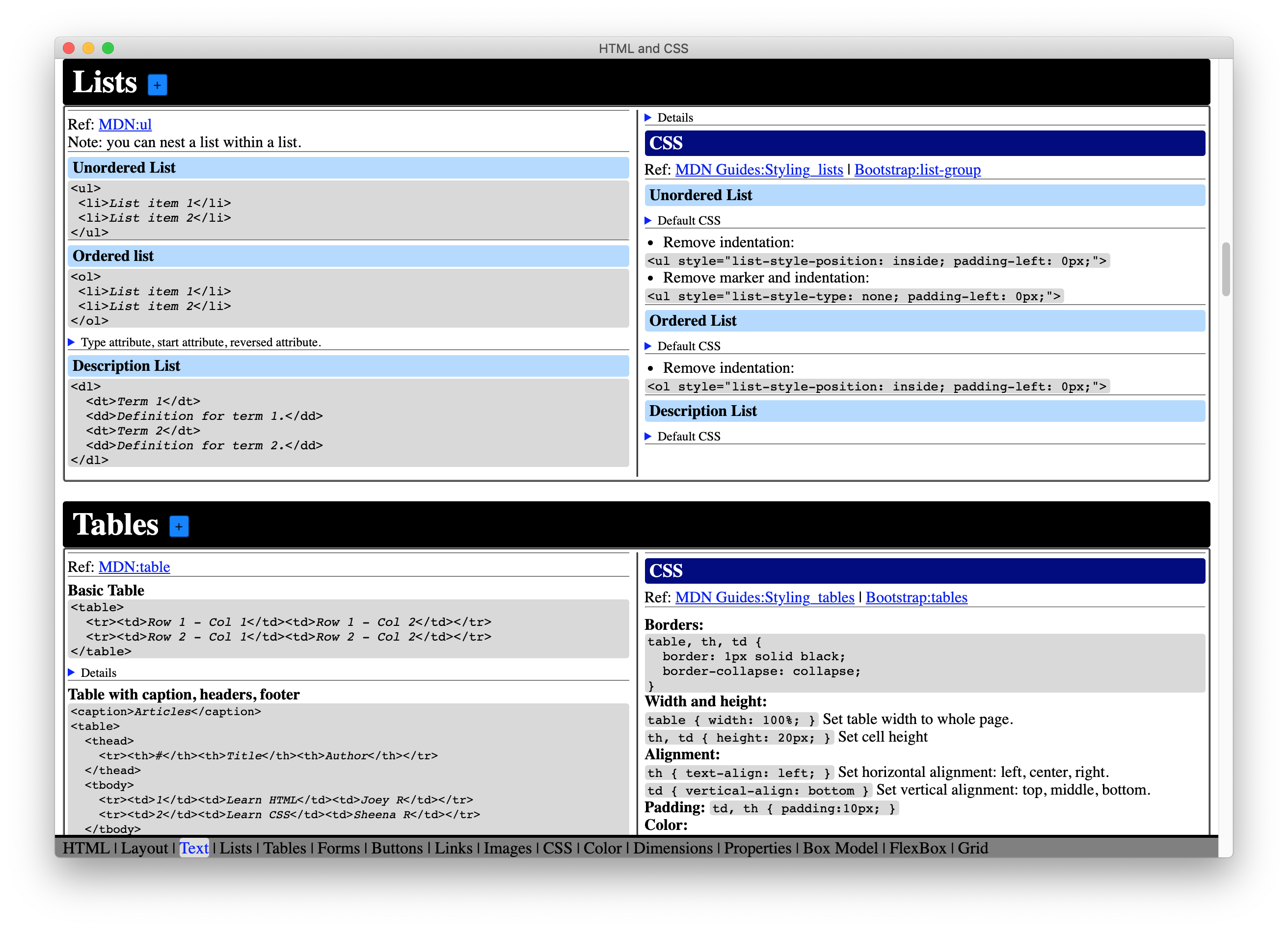 CheatSheet screenshot