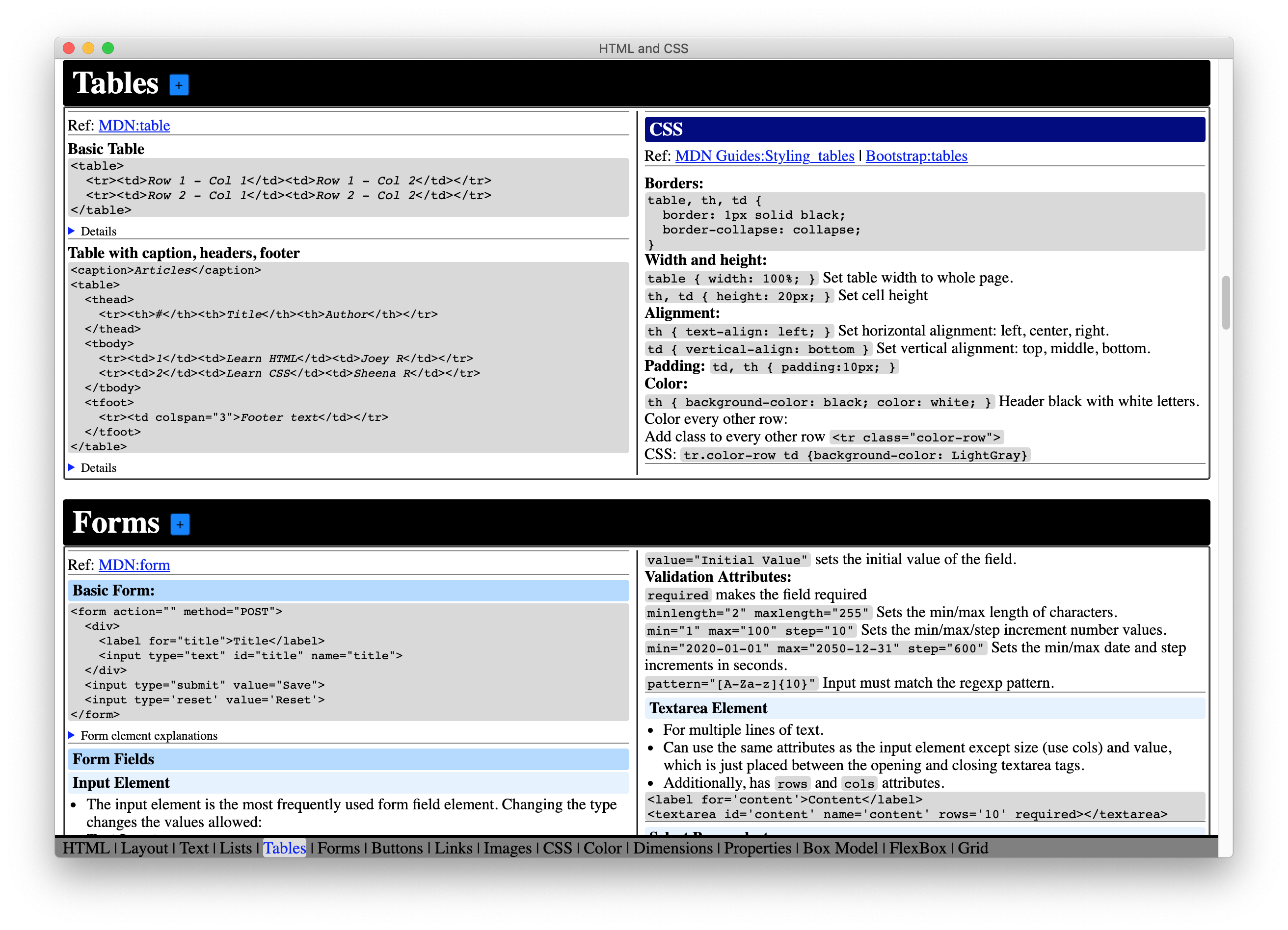CheatSheet screenshot