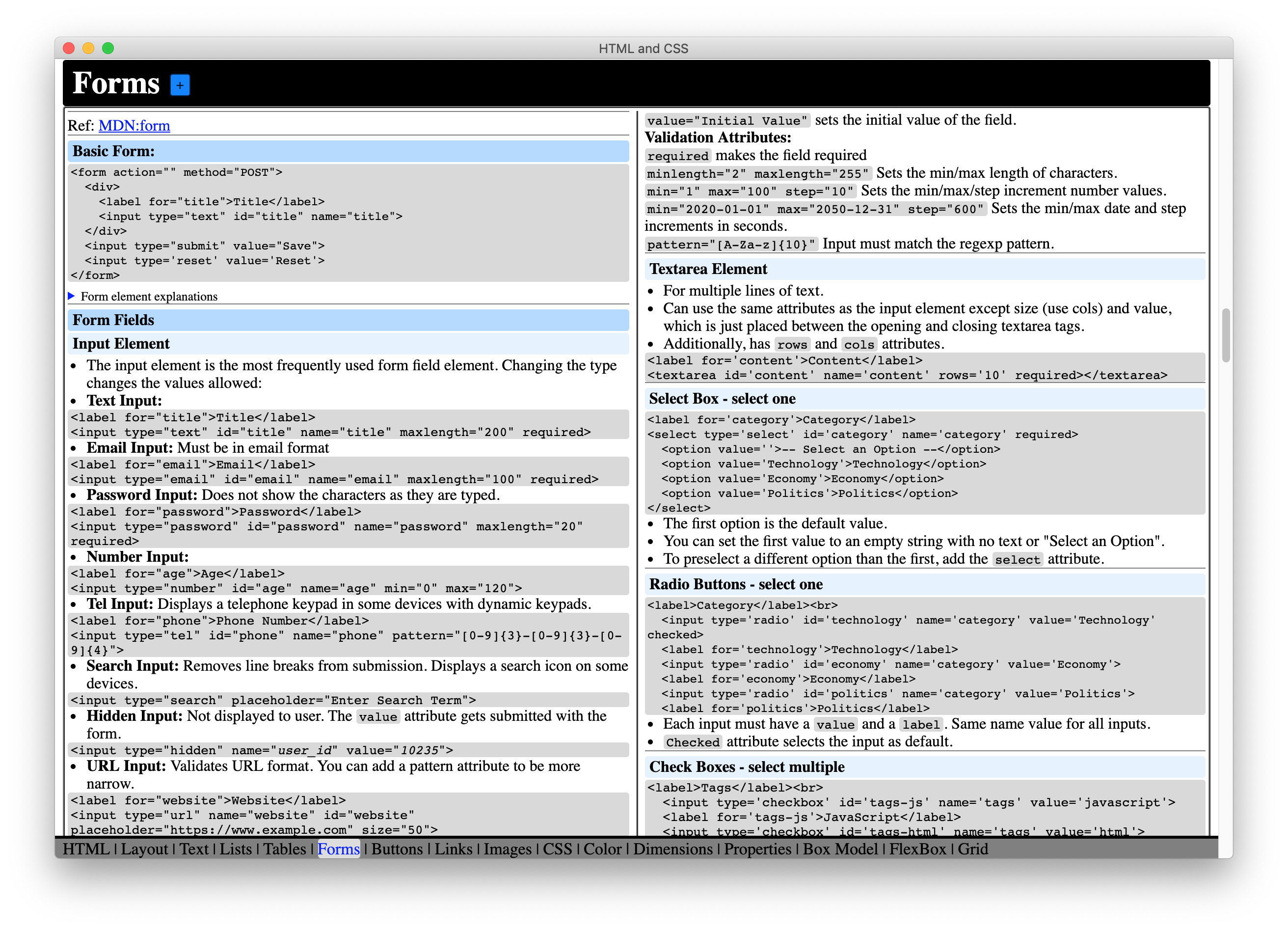 CheatSheet screenshot