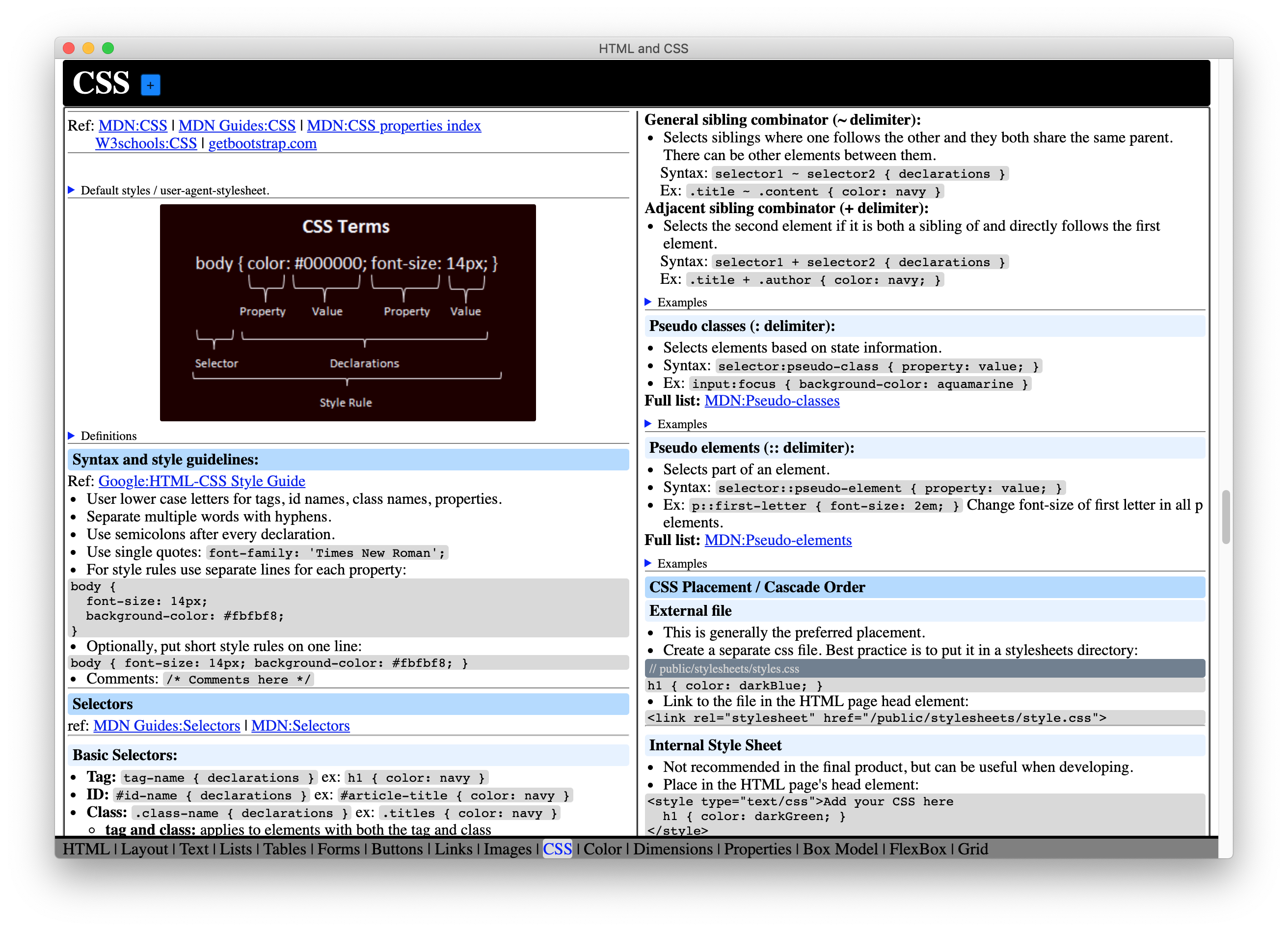 CheatSheet screenshot