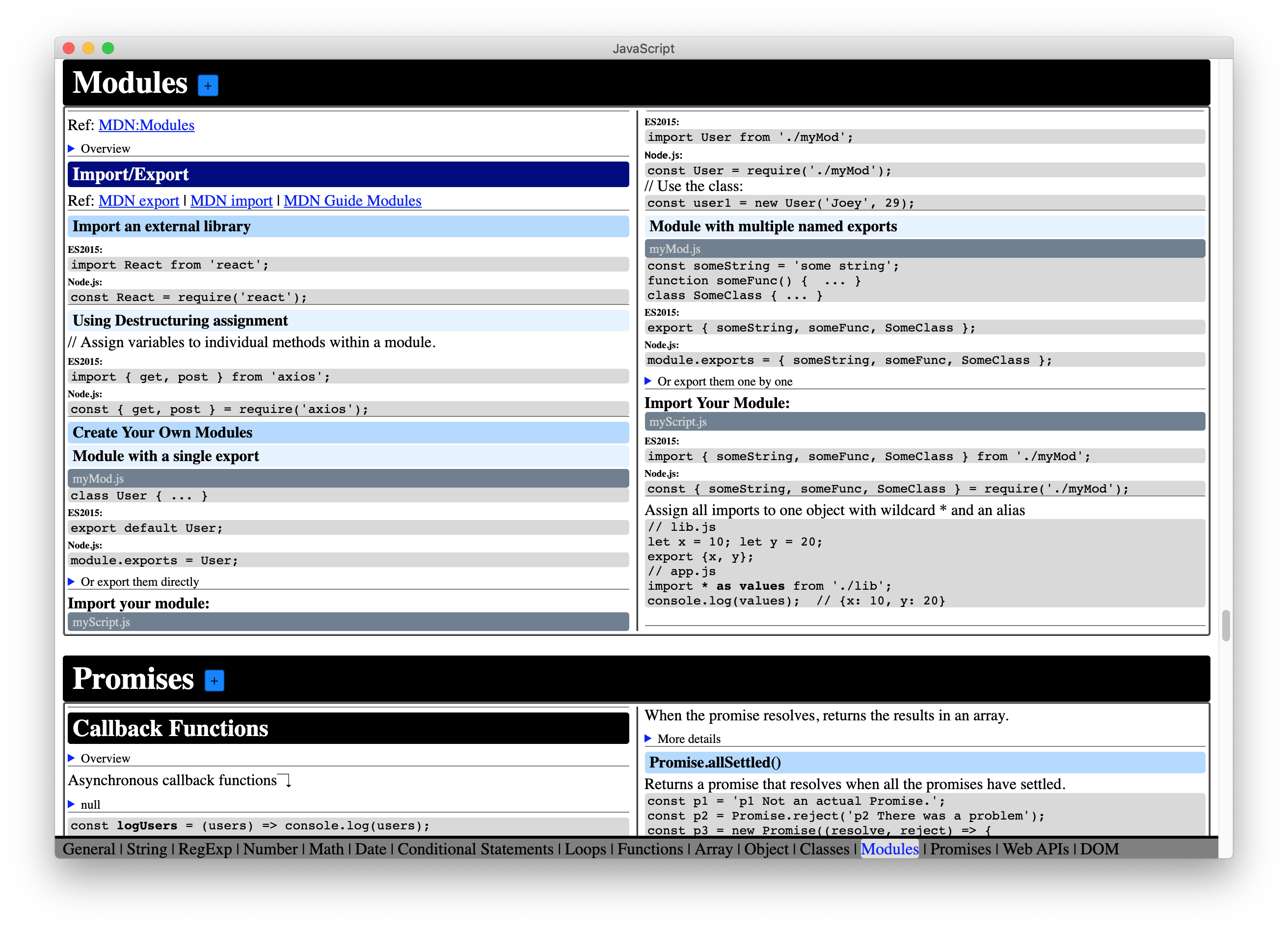 CheatSheet screenshot