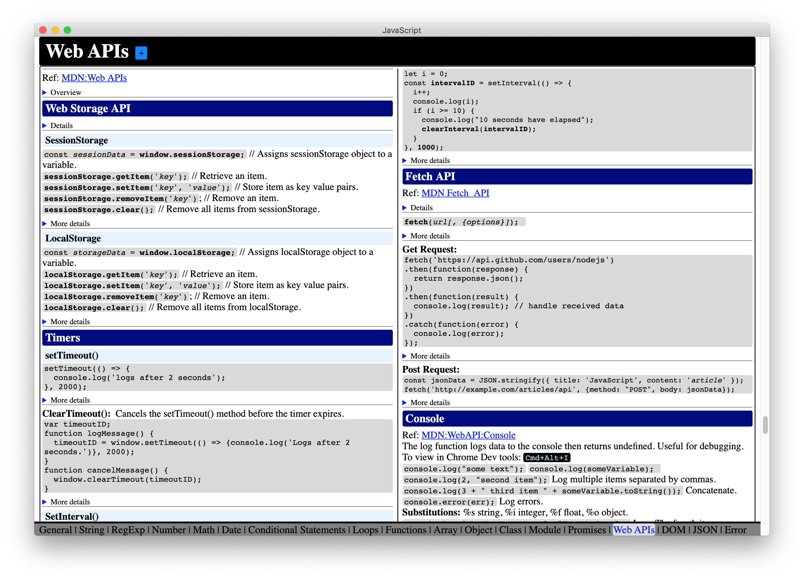 CheatSheet screenshot