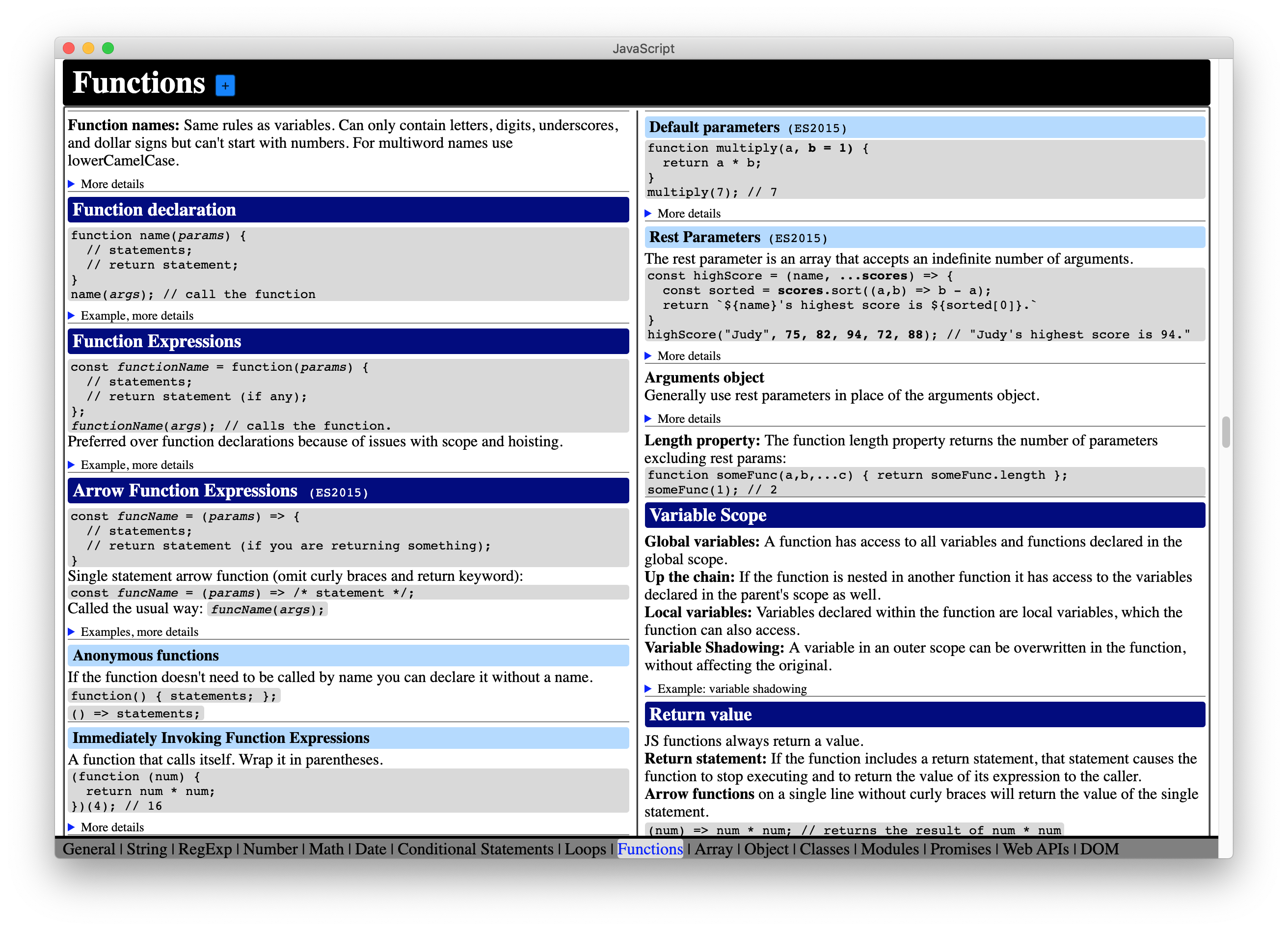 CheatSheet screenshot