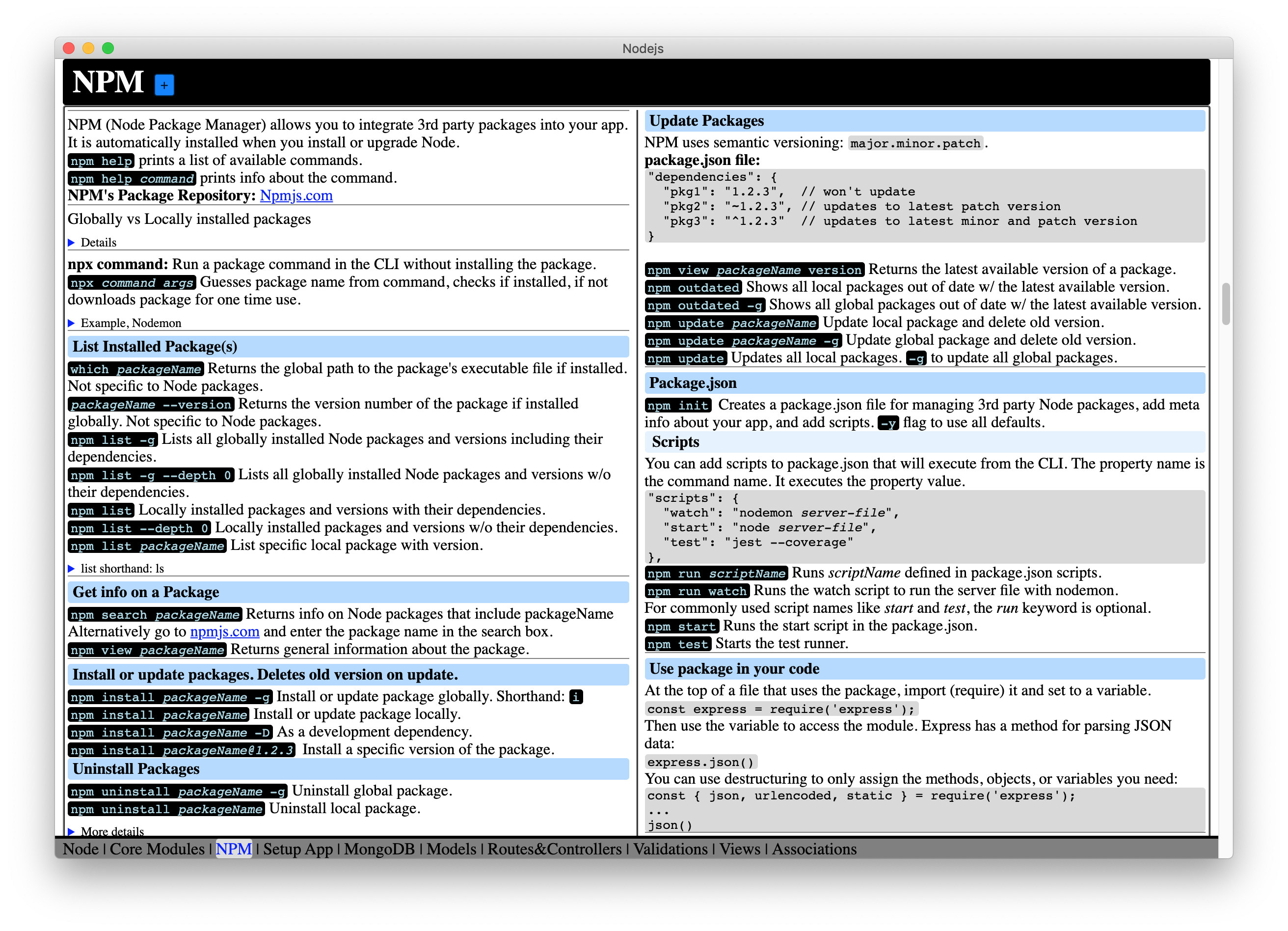 CheatSheet screenshot