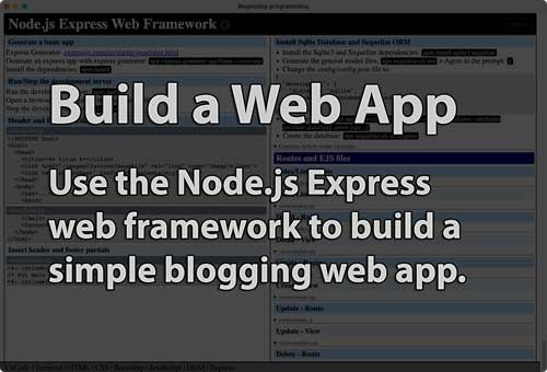 Link to Build a Web App with Node.js and Express tutorial page