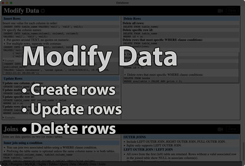 Link to Modify Data tutorial page