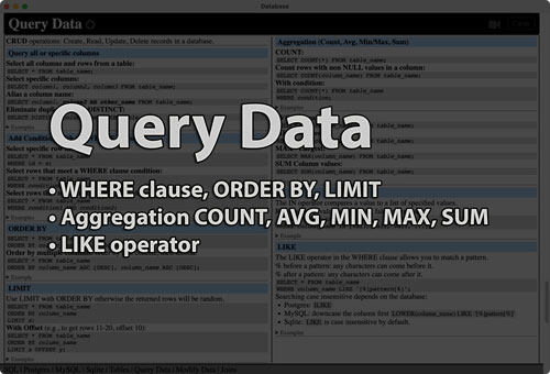 Link to Query Data tutorial page