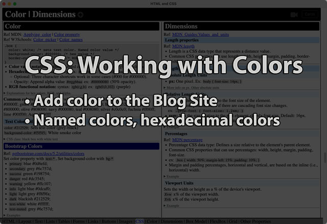 Link to Working with Colors tutorial page