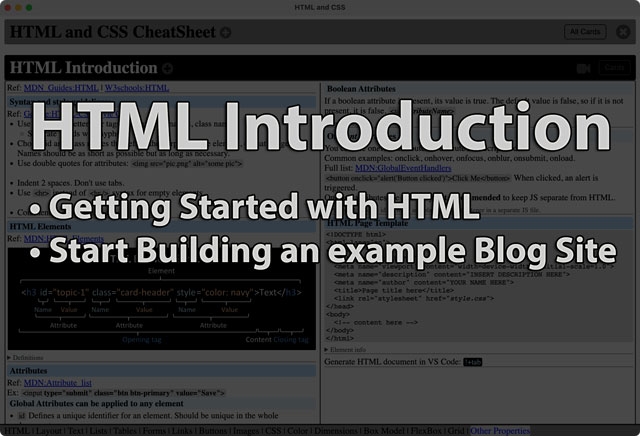 Link to HTML Introduction tutorial page