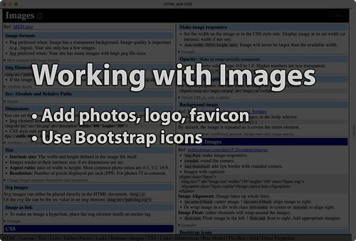 Link to Working with Images tutorial page