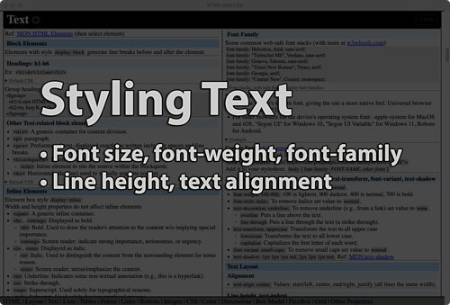 Link to Styling Text tutorial page