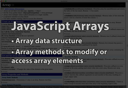 Link to Arrays tutorial page