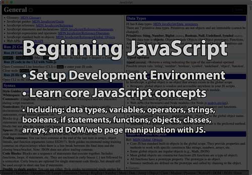 Link to Beginning JavaScript tutorial page