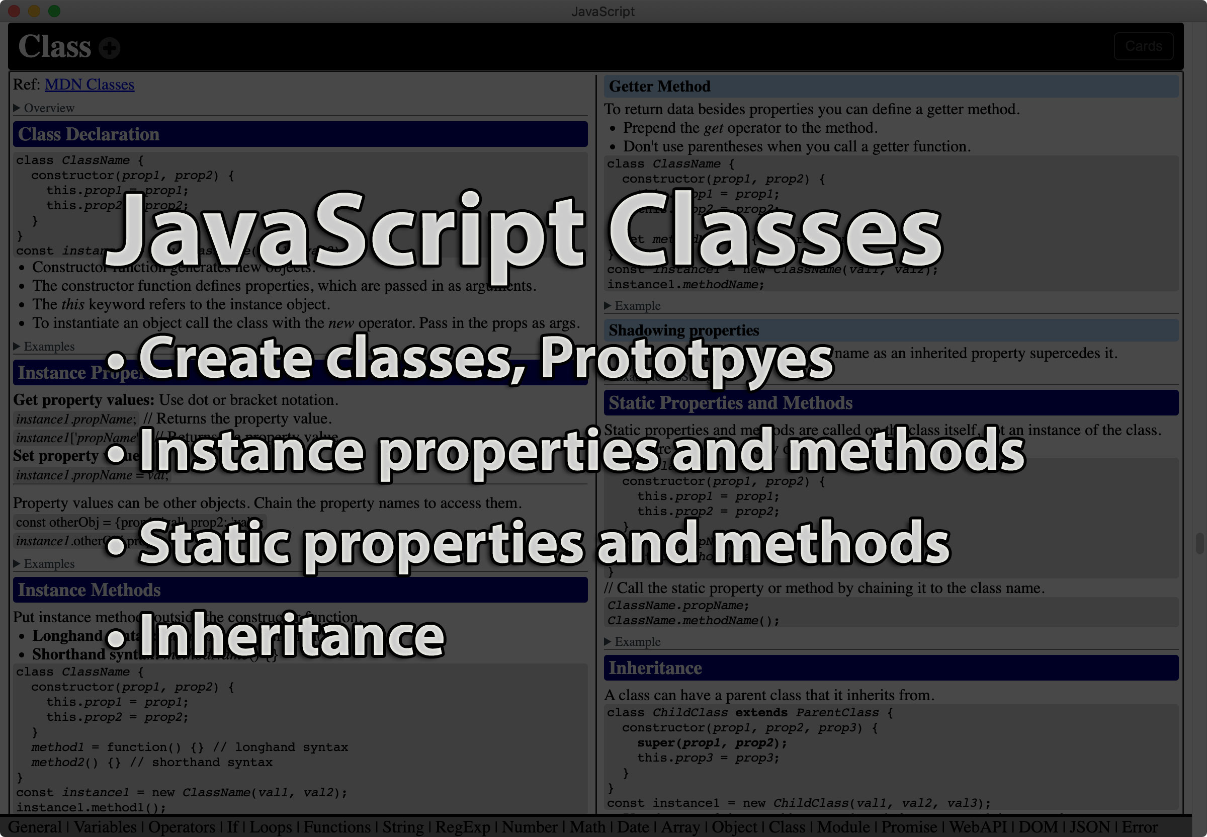 Link to Classes tutorial page