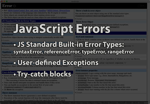 Link to Errors tutorial page