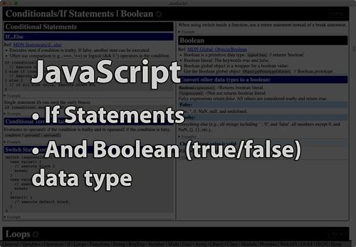 Link to If Statements and Booleans tutorial page