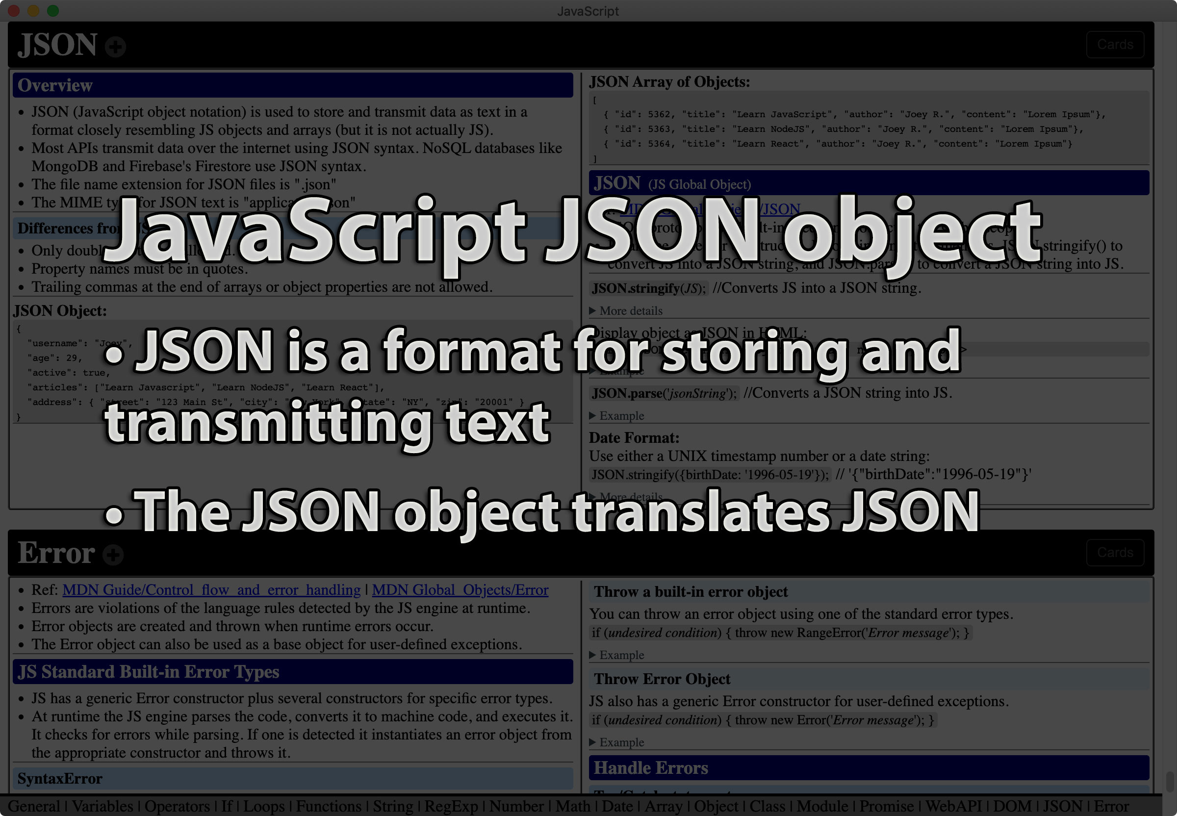 Link to JSON tutorial page
