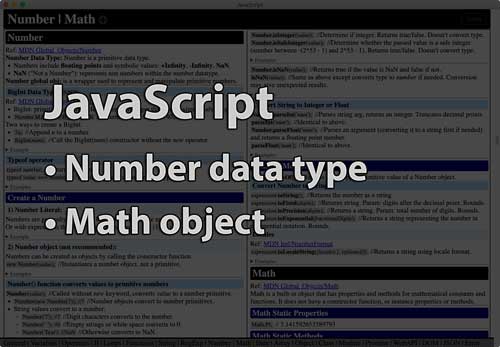 Link to Numbers and Math tutorial page