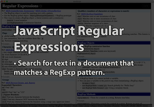 Link to Regular Expressions tutorial page