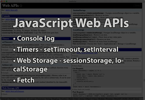 Link to Web APIs tutorial page