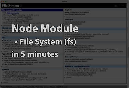 Link to File System module tutorial page