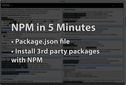 Link to NPM tutorial page