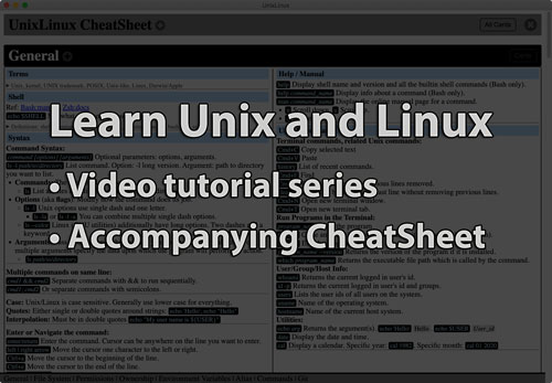 Link to Unix and Linux tutorial page