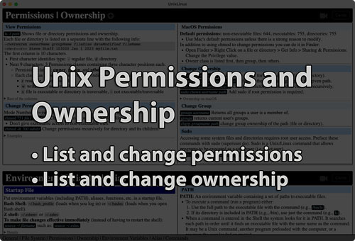 Link to Permissions and Ownership tutorial page