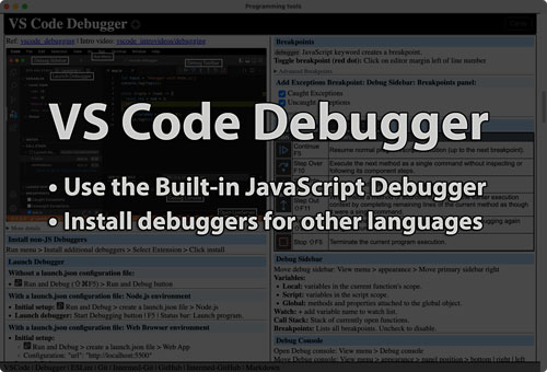 Link to VS Code Debugger tutorial page